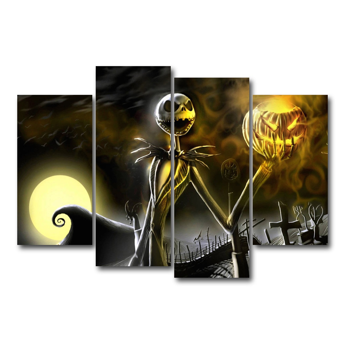 AUTO-MOCKUP WHITE | Skellington | 4 Piece | Gallery Wrap Canvas | group=4_short