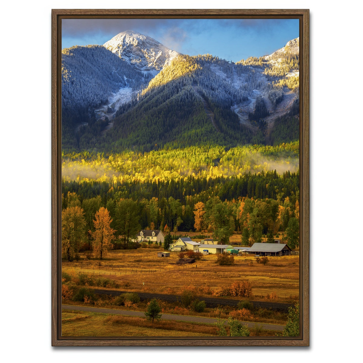 AUTO-MOCKUP WHITE | Ski Hill | 1 Piece | Walnut Framed Canvas | group=3x4