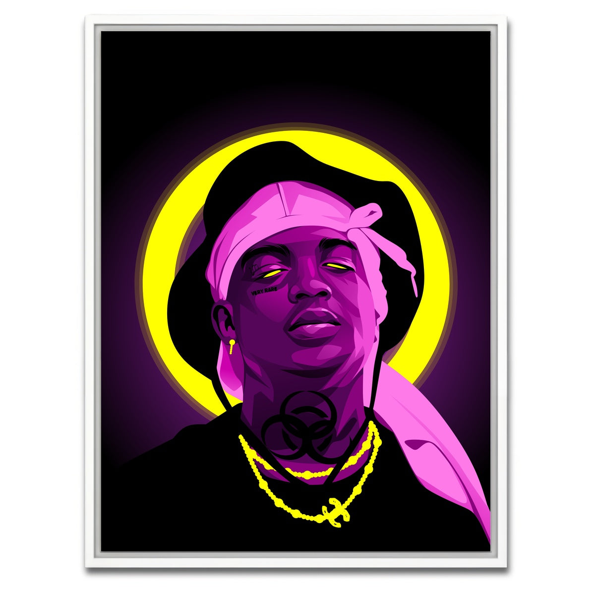 AUTO-MOCKUP WHITE | Ski Mask the Slump God | 1 Piece | White Framed Canvas | group=3x4