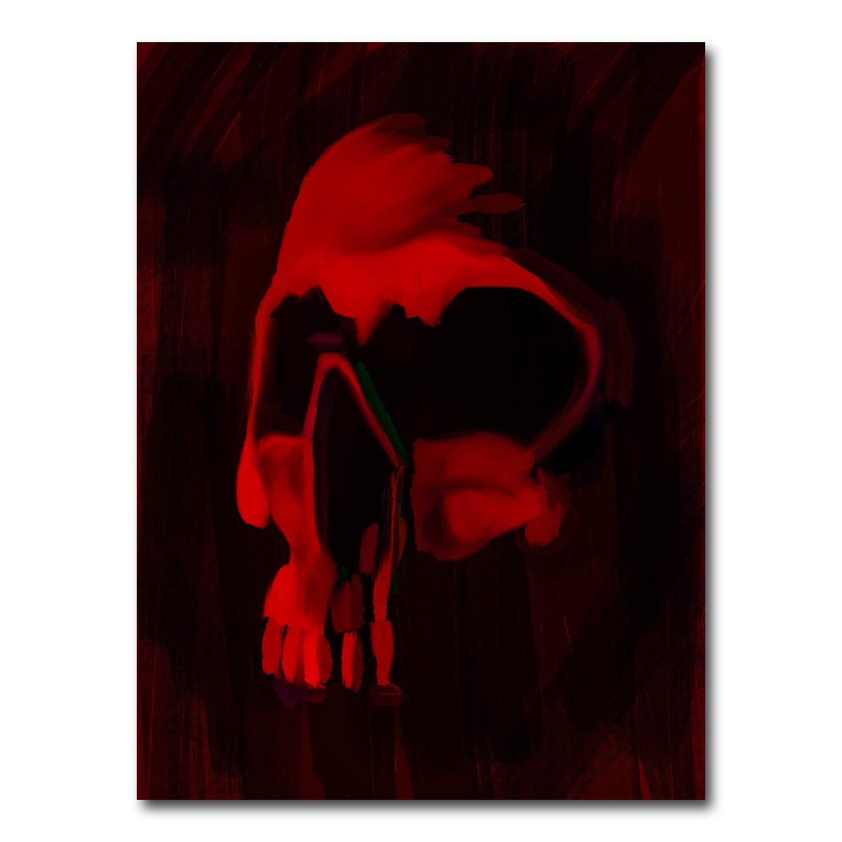 AUTO-MOCKUP WHITE | Skull Painted Red | 1 Piece | Gallery Wrap Canvas | group=3x4