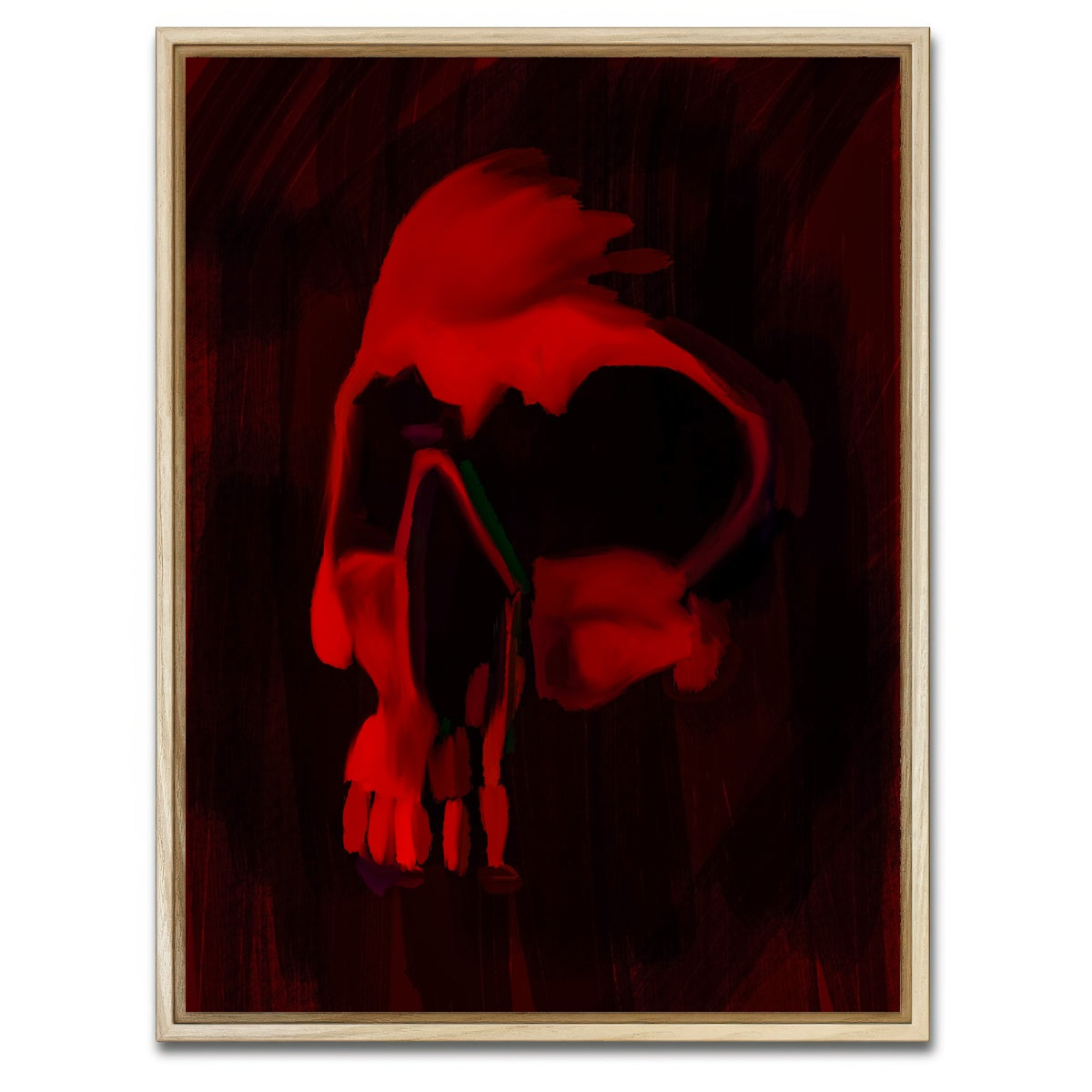 AUTO-MOCKUP WHITE | Skull Painted Red | 1 Piece | Natural Framed Canvas | group=3x4