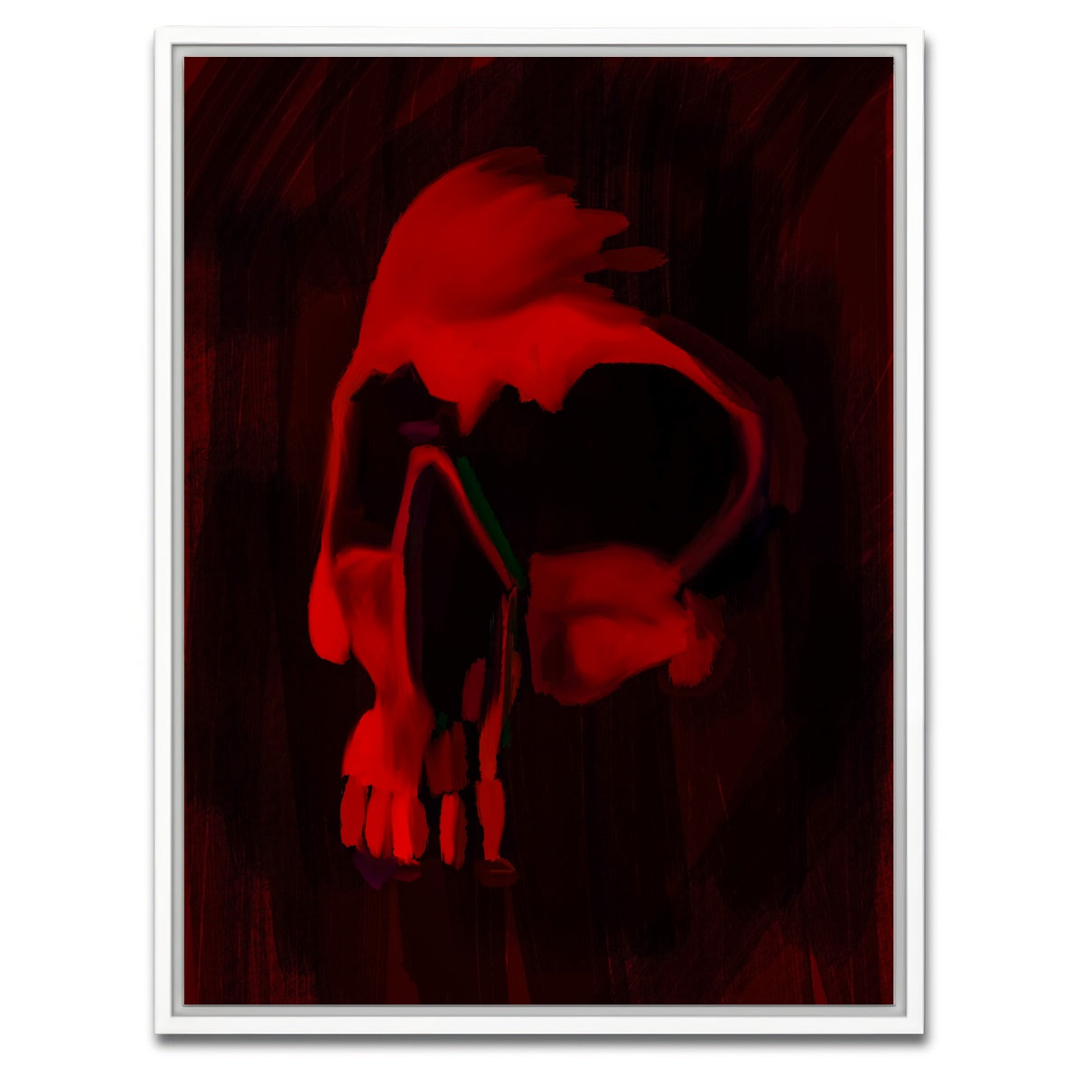 AUTO-MOCKUP WHITE | Skull Painted Red | 1 Piece | White Framed Canvas | group=3x4