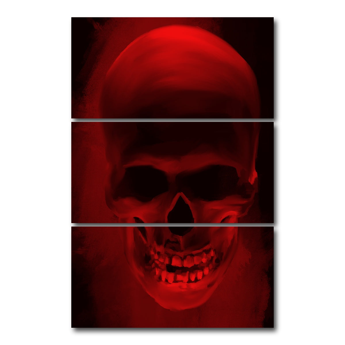 AUTO-MOCKUP WHITE | Skull Smile | 3 Piece | Gallery Wrap Canvas | group=12x24_stacked