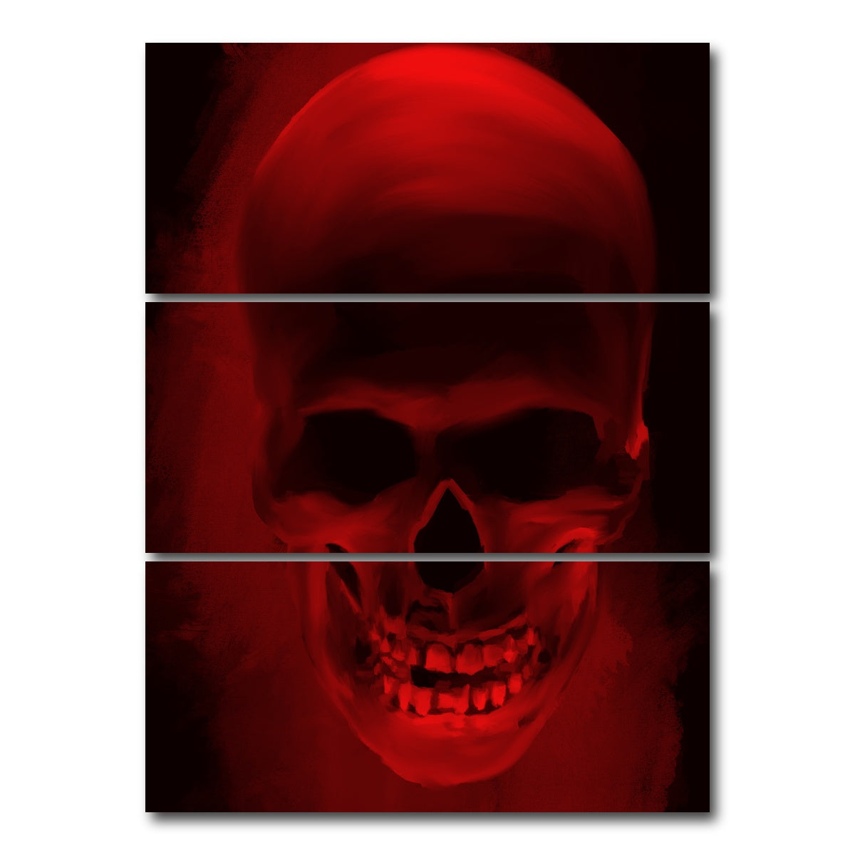 AUTO-MOCKUP WHITE | Skull Smile | 3 Piece | Gallery Wrap Canvas | group=8x18_stacked
