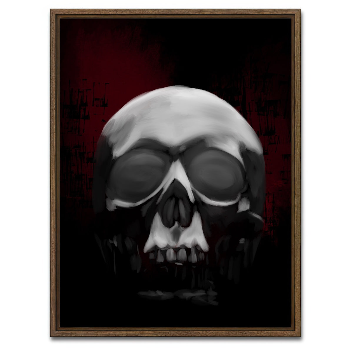 AUTO-MOCKUP WHITE | Skull White | 1 Piece | Walnut Framed Canvas | group=3x4