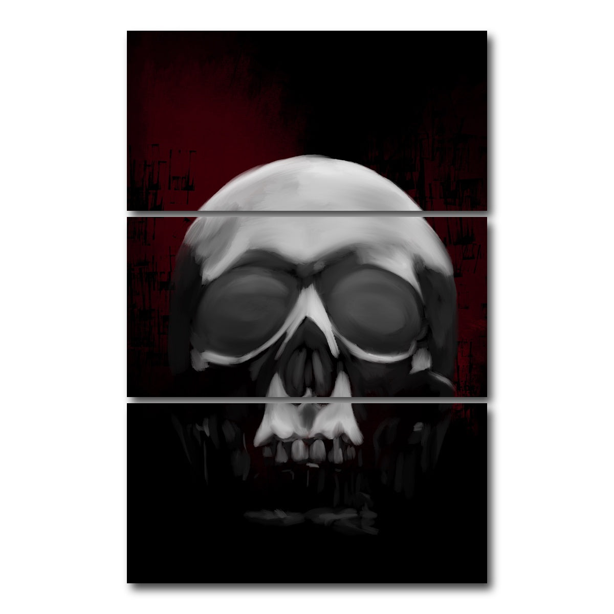 AUTO-MOCKUP WHITE | Skull White | 3 Piece | Gallery Wrap Canvas | group=12x24_stacked