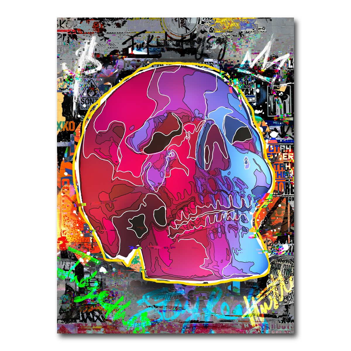 AUTO-MOCKUP WHITE | Skull design | 1 Piece | Gallery Wrap Canvas | group=3x4