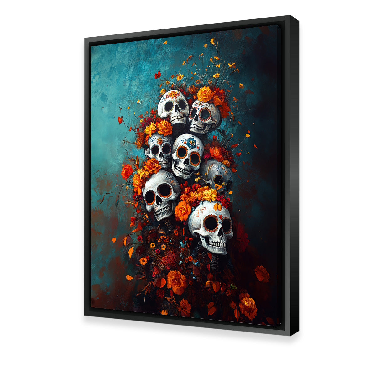 Skulls with Flowers Wall Art