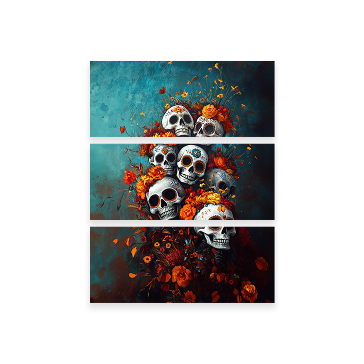 Skulls with Flowers Wall Art