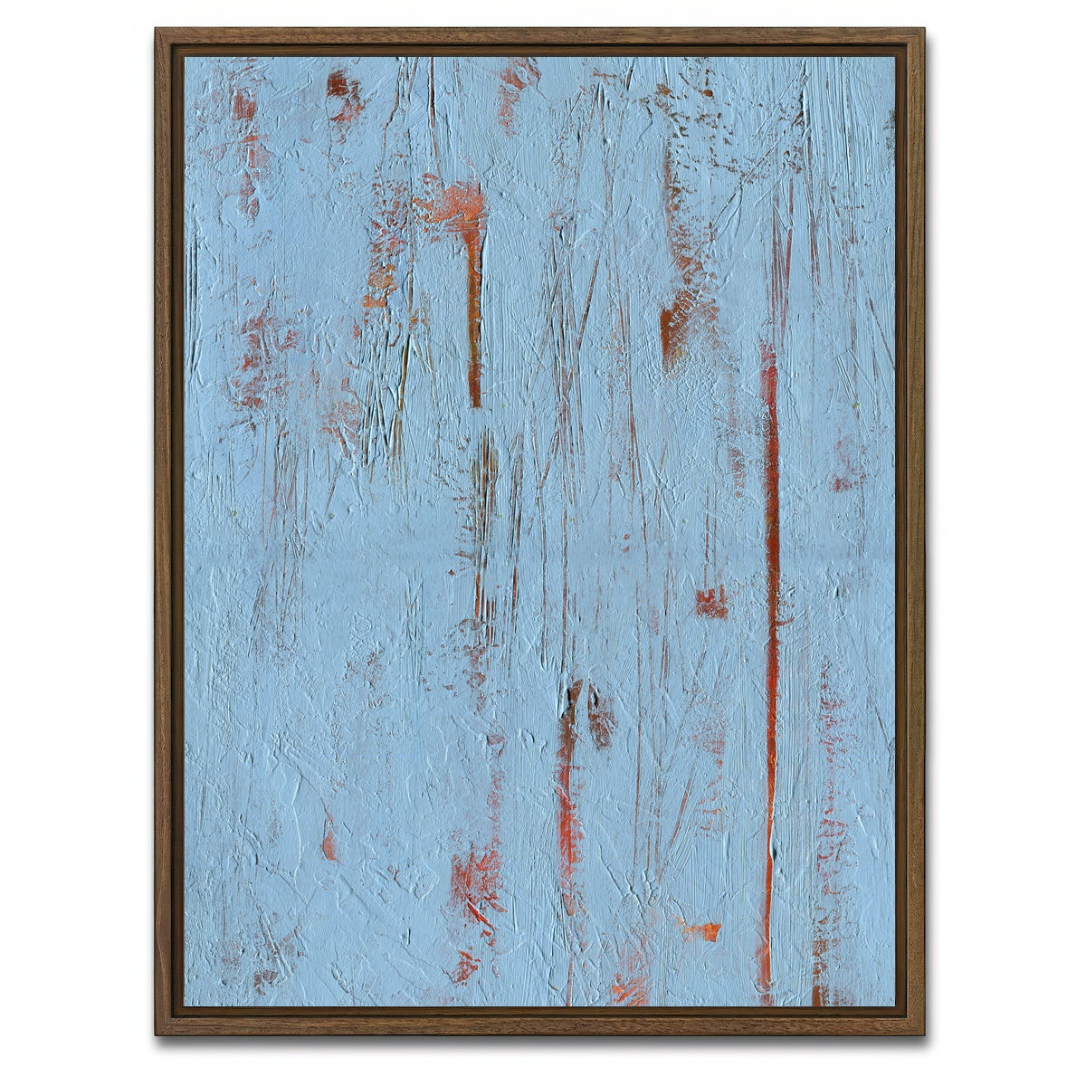 AUTO-MOCKUP WHITE | Sky Blue Red | 1 Piece | Walnut Framed Canvas | group=3x4