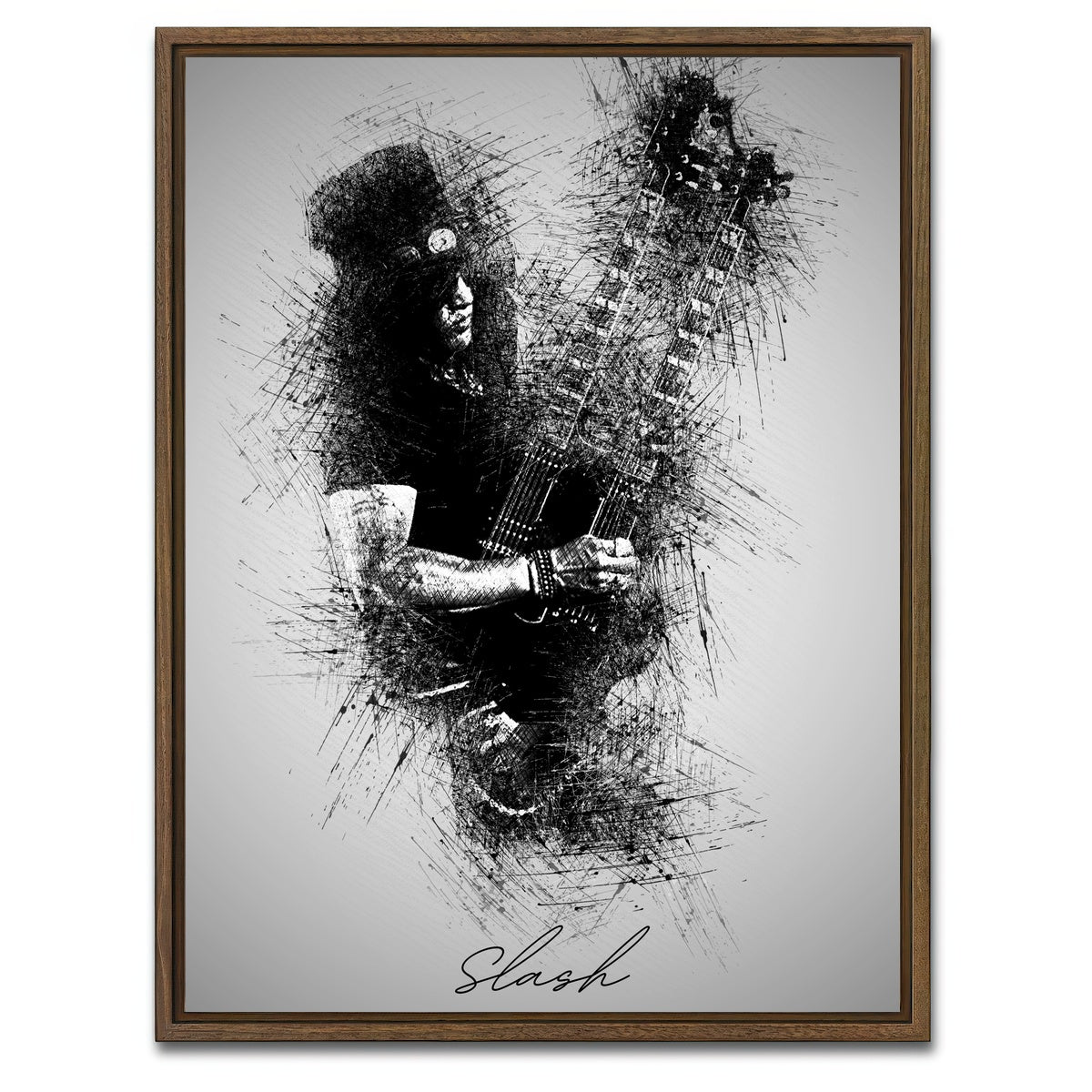 AUTO-MOCKUP WHITE | Slash Double Neck | 1 Piece | Walnut Framed Canvas | group=3x4