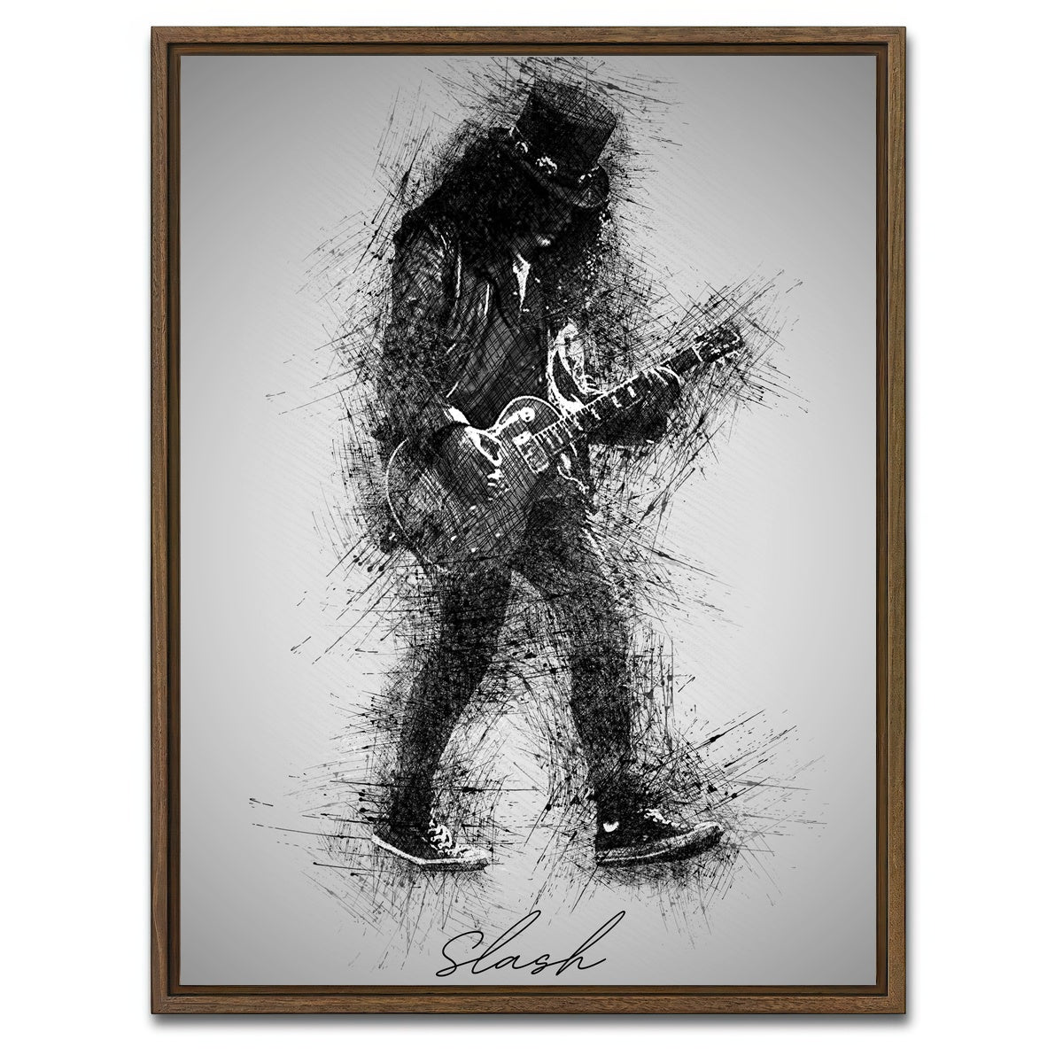 AUTO-MOCKUP WHITE | Slash Sketch | 1 Piece | Walnut Framed Canvas | group=3x4
