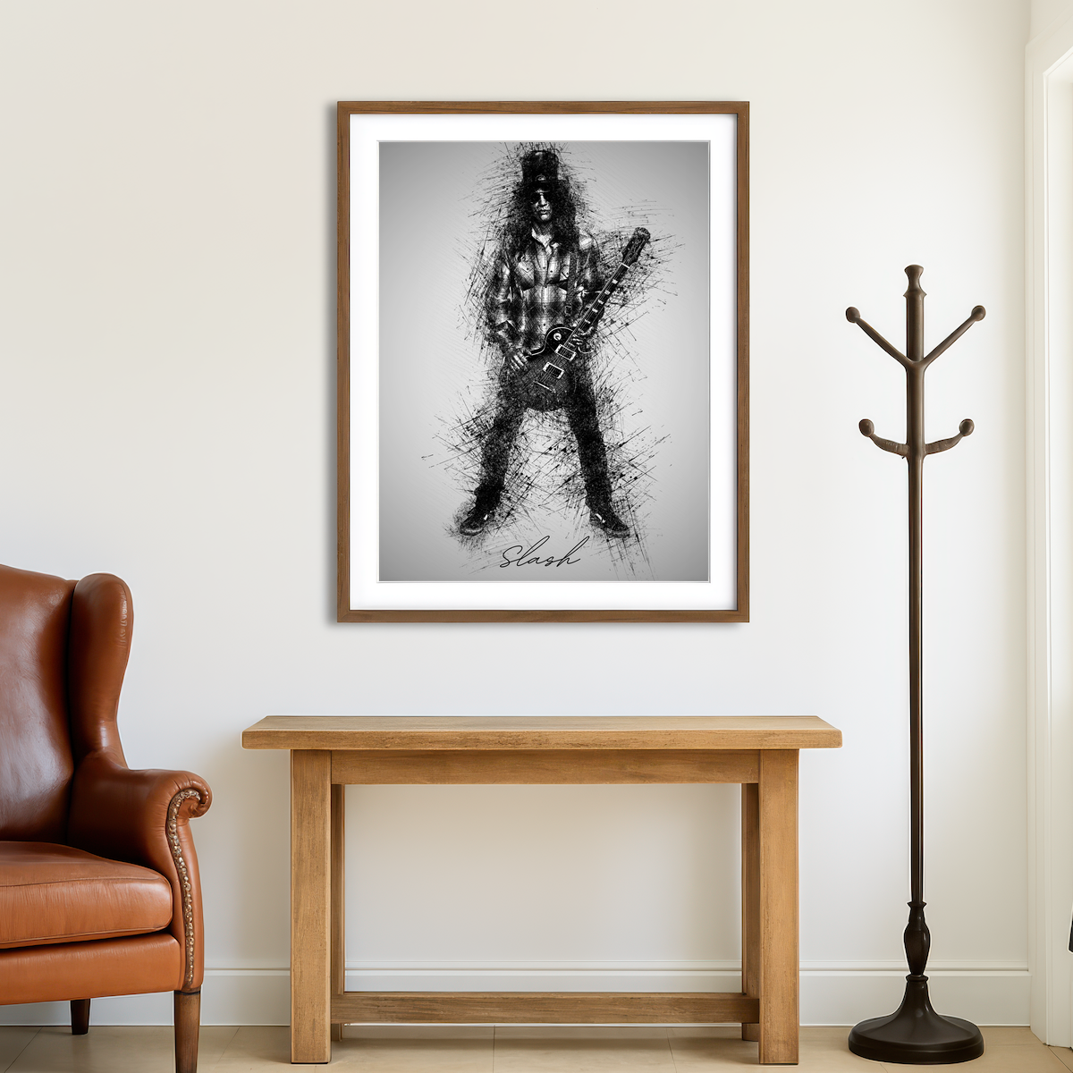 AUTO-MOCKUP ROOM | Slash Wearing Flannel Wall Art