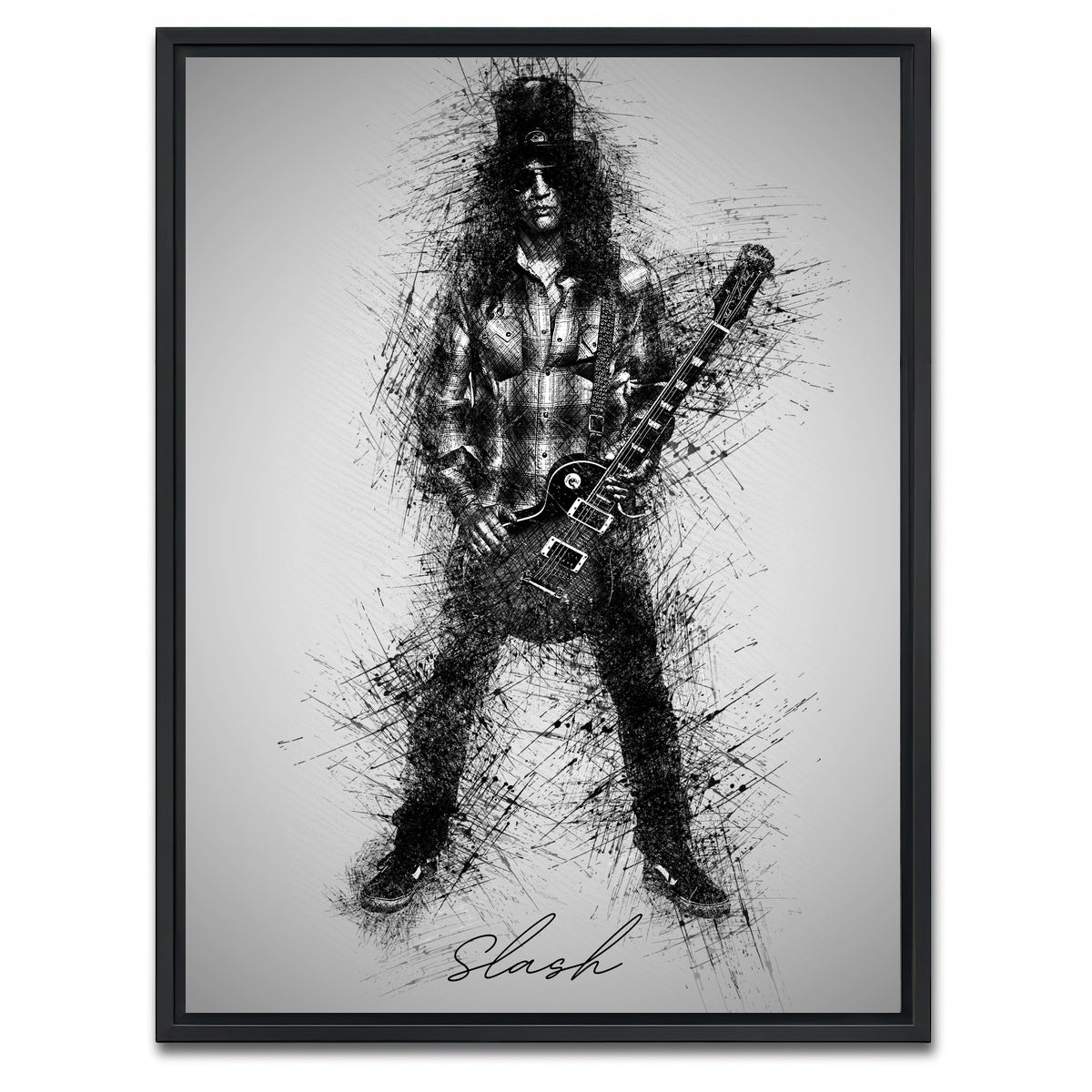 AUTO-MOCKUP WHITE | Slash Wearing Flannel | 1 Piece | Black Framed Canvas | group=3x4