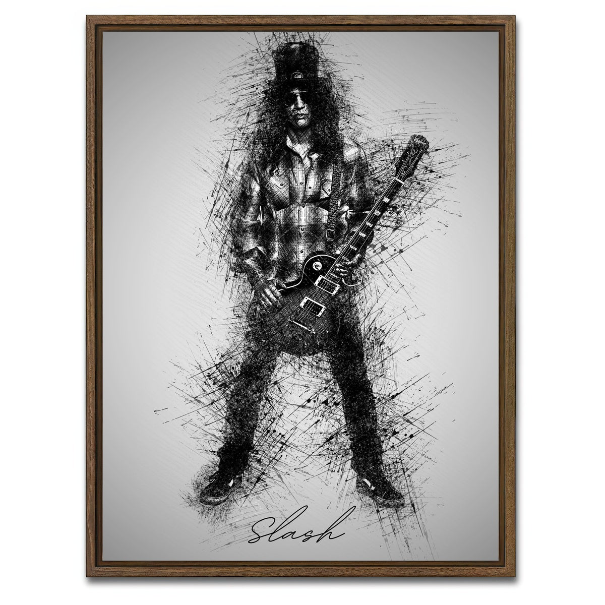 AUTO-MOCKUP WHITE | Slash Wearing Flannel | 1 Piece | Walnut Framed Canvas | group=3x4