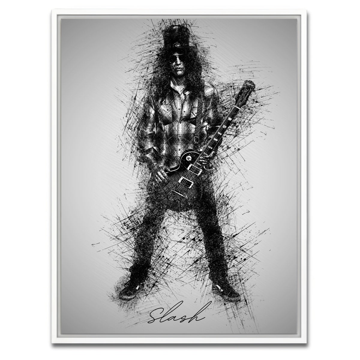 AUTO-MOCKUP WHITE | Slash Wearing Flannel | 1 Piece | White Framed Canvas | group=3x4