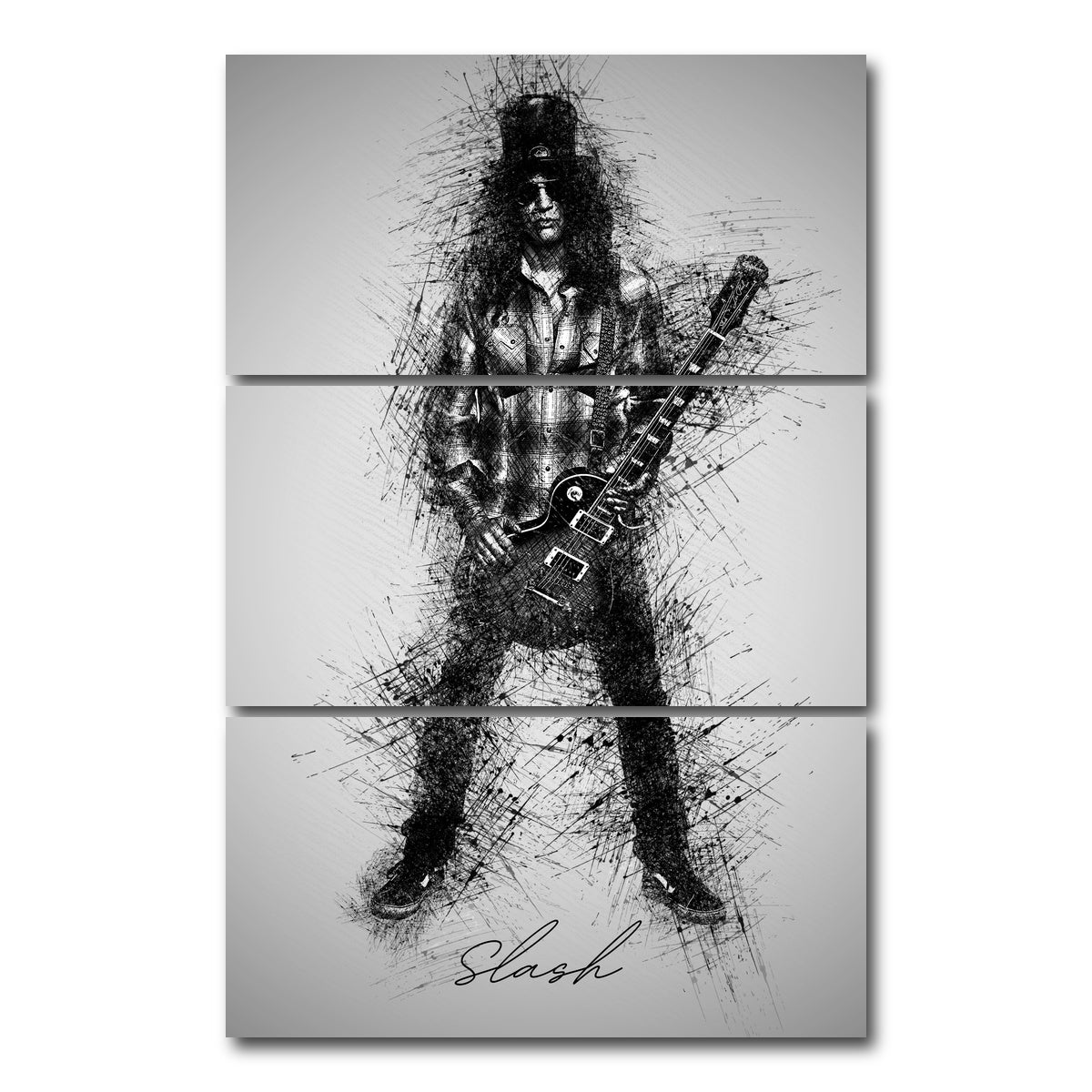 AUTO-MOCKUP WHITE | Slash Wearing Flannel | 3 Piece | Gallery Wrap Canvas | group=12x24_stacked