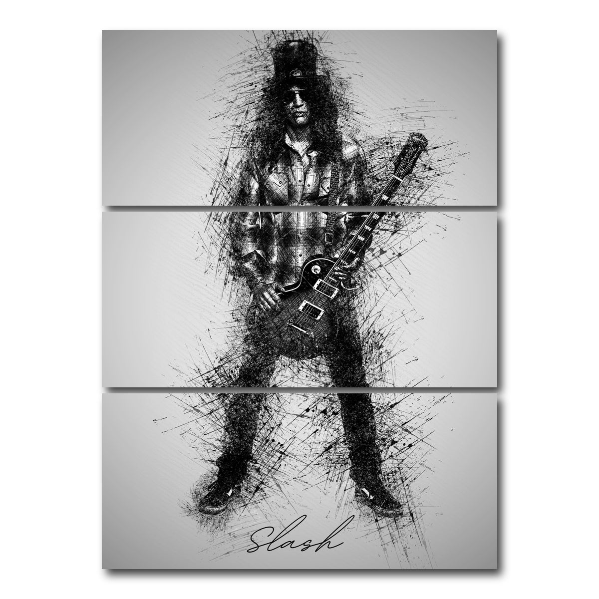 AUTO-MOCKUP WHITE | Slash Wearing Flannel | 3 Piece | Gallery Wrap Canvas | group=8x18_stacked