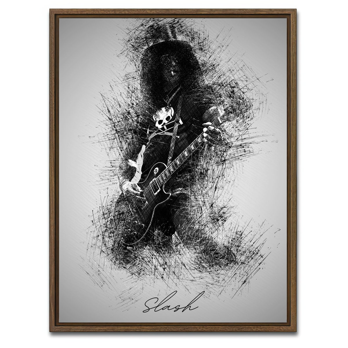 AUTO-MOCKUP WHITE | Slash With Cig | 1 Piece | Walnut Framed Canvas | group=3x4