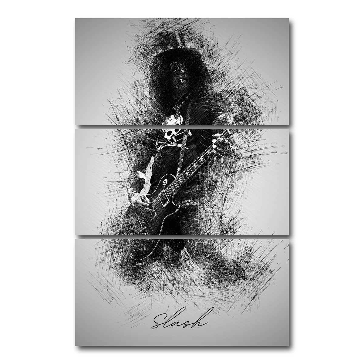 AUTO-MOCKUP WHITE | Slash With Cig | 3 Piece | Gallery Wrap Canvas | group=12x24_stacked