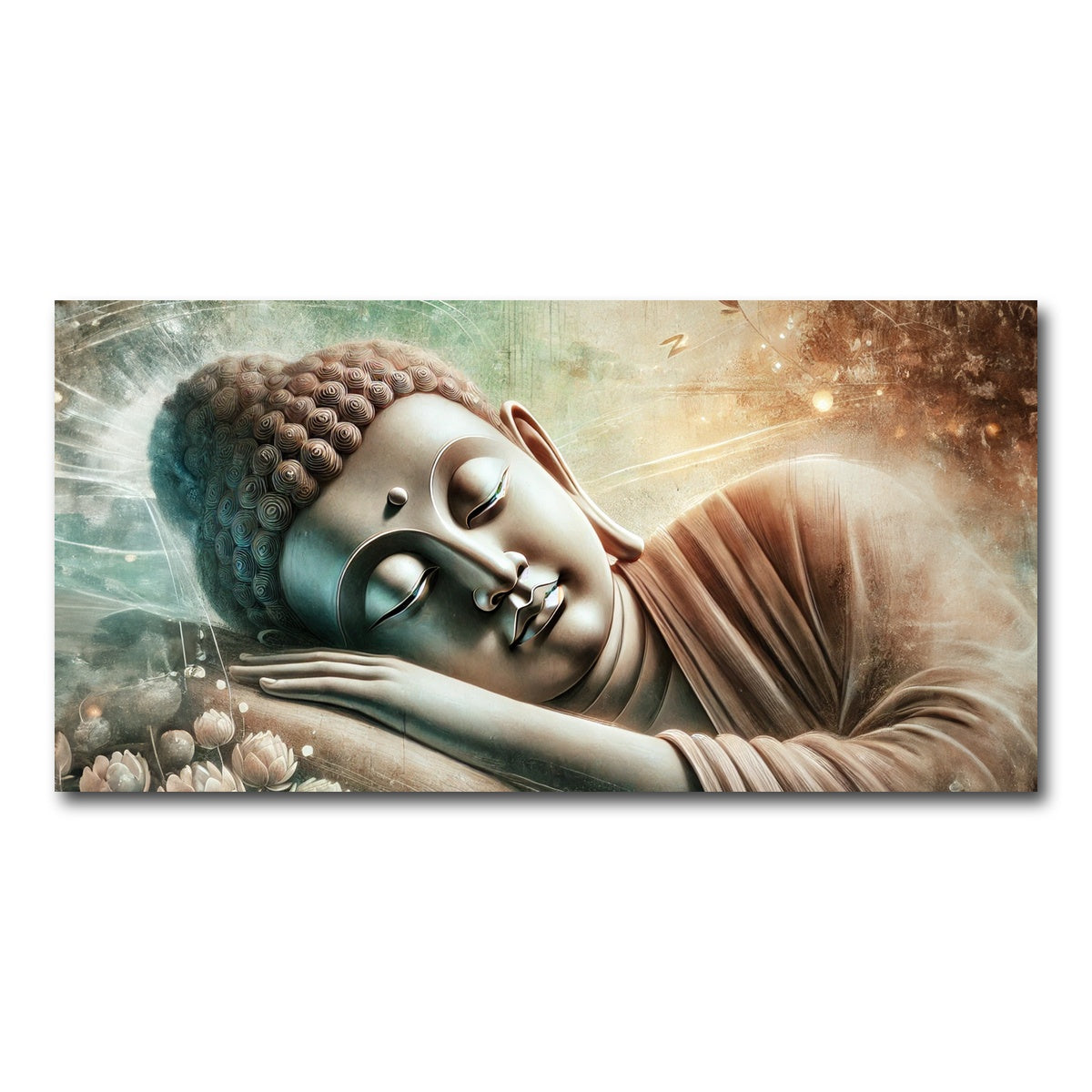 AUTO-MOCKUP WHITE | Sleeping Buddha | 1 Piece | Gallery Wrap Canvas | group=2x1