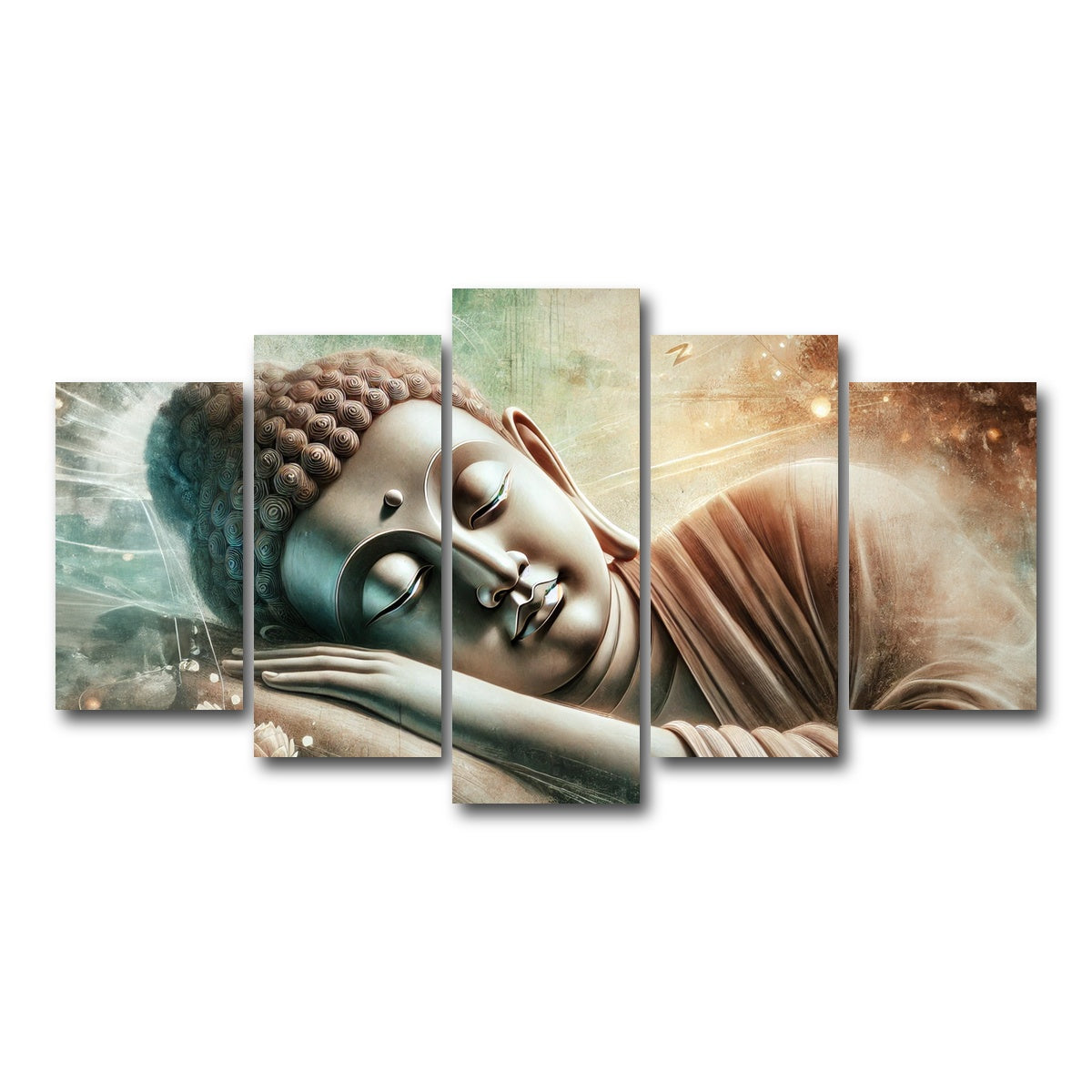 AUTO-MOCKUP WHITE | Sleeping Buddha | 5 Piece | Gallery Wrap Canvas | group=5_normal