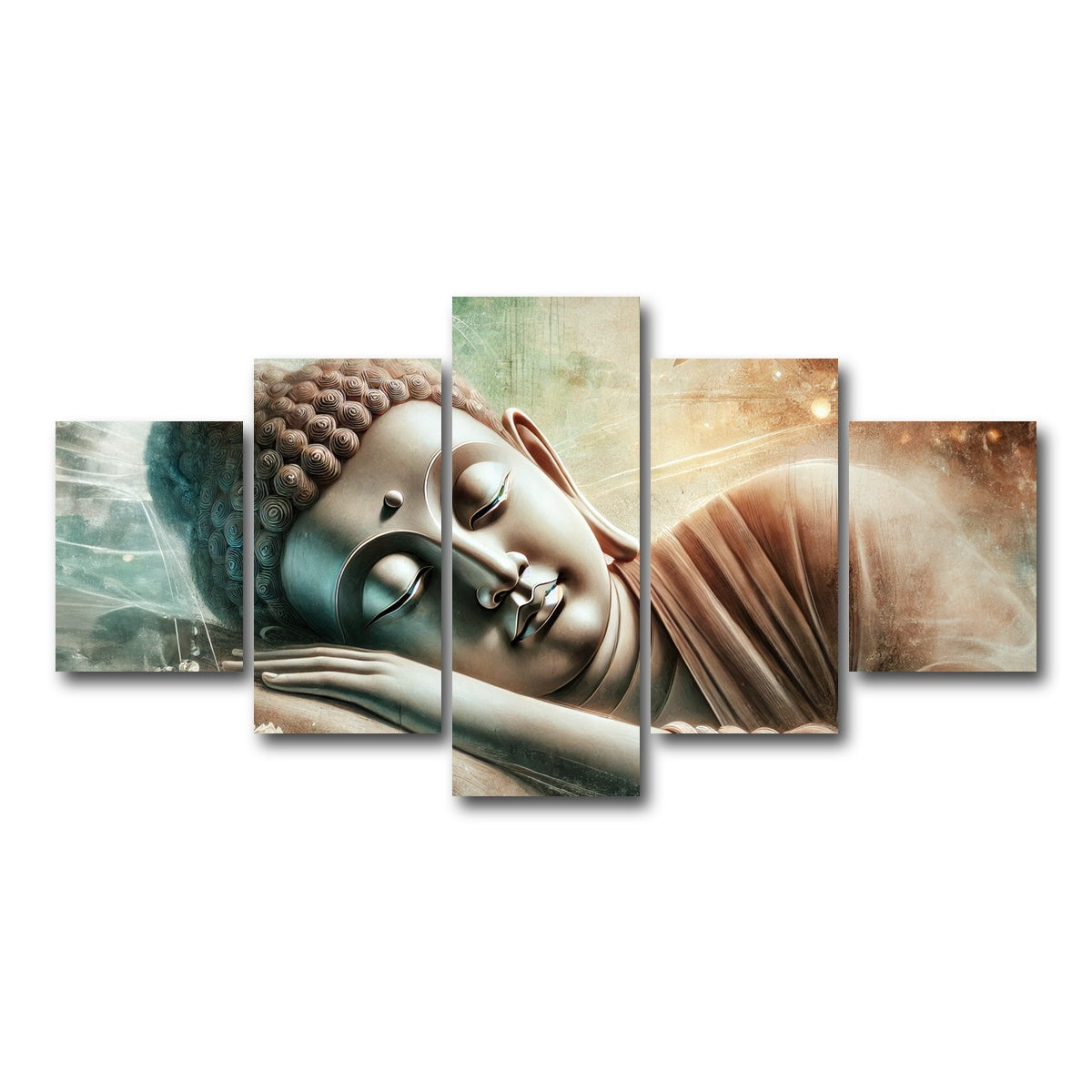 AUTO-MOCKUP WHITE | Sleeping Buddha | 5 Piece | Gallery Wrap Canvas | group=5_short