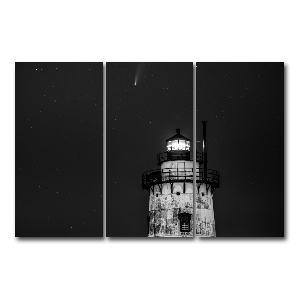 AUTO-MOCKUP WHITE | Sleepy Hollow Lighthouse | 3 Piece | Gallery Wrap Canvas | group=12x24