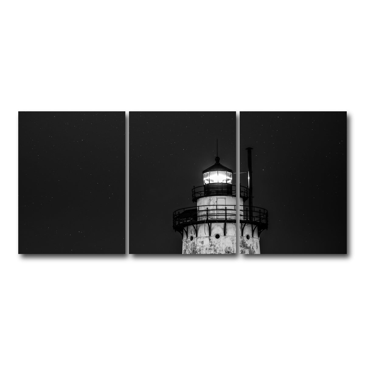 AUTO-MOCKUP WHITE | Sleepy Hollow Lighthouse | 3 Piece | Gallery Wrap Canvas | group=18x24