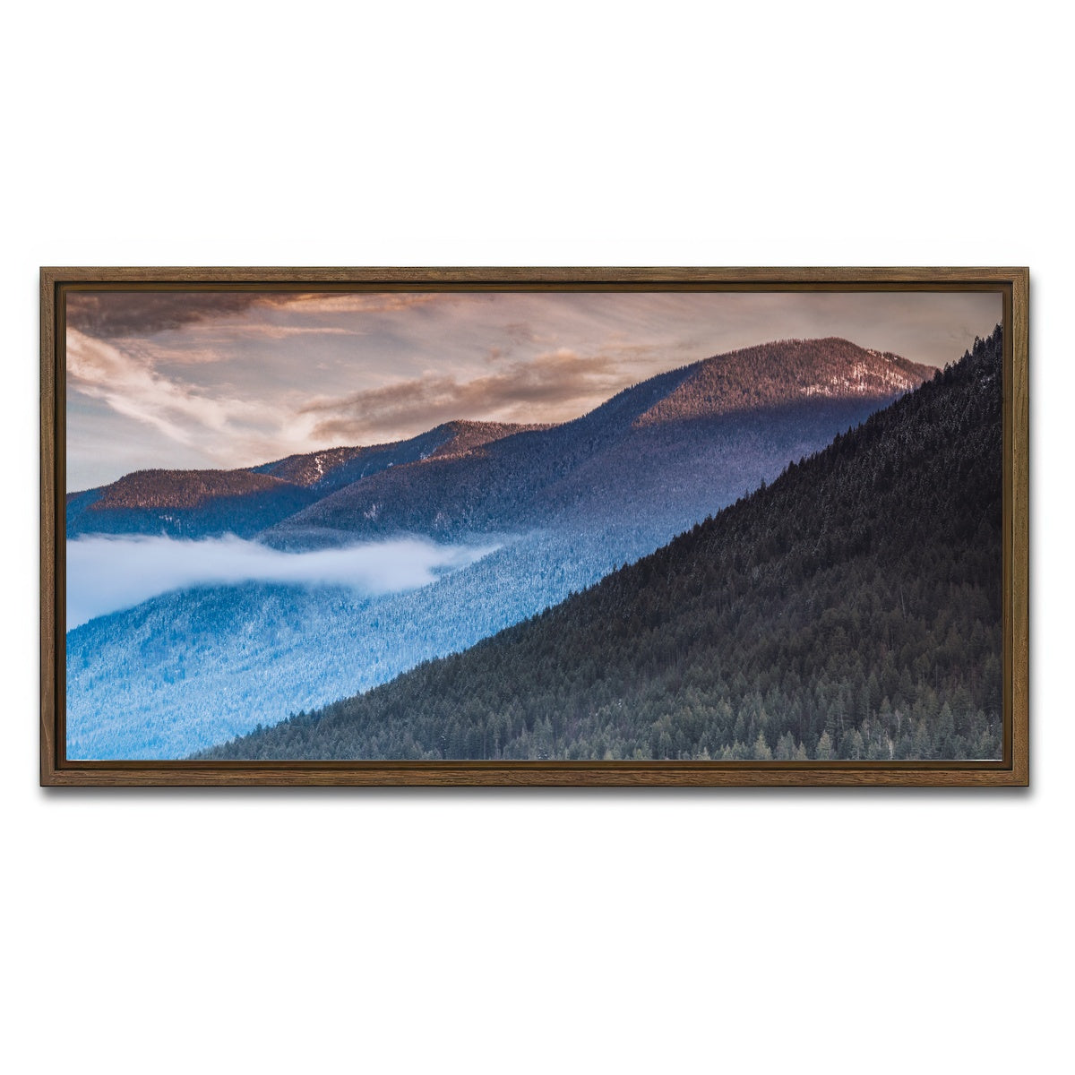 AUTO-MOCKUP WHITE | Sloping Trees | 1 Piece | Walnut Framed Canvas | group=2x1