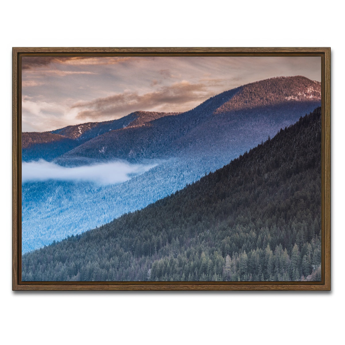 AUTO-MOCKUP WHITE | Sloping Trees | 1 Piece | Walnut Framed Canvas | group=4x3