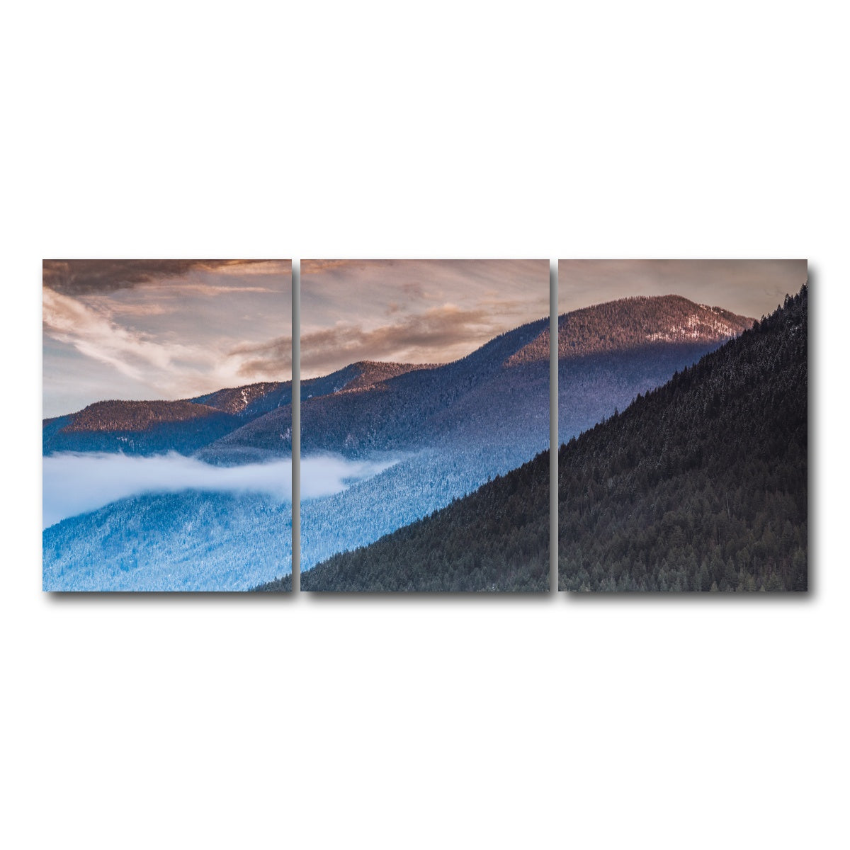 AUTO-MOCKUP WHITE | Sloping Trees | 3 Piece | Gallery Wrap Canvas | group=18x24