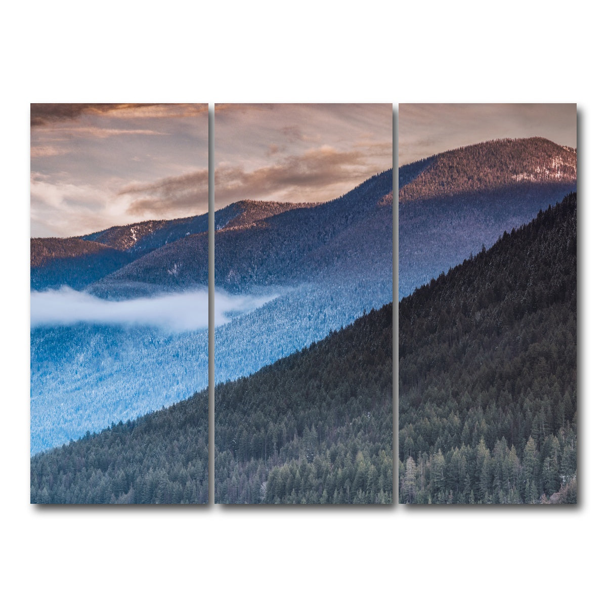 AUTO-MOCKUP WHITE | Sloping Trees | 3 Piece | Gallery Wrap Canvas | group=8x18