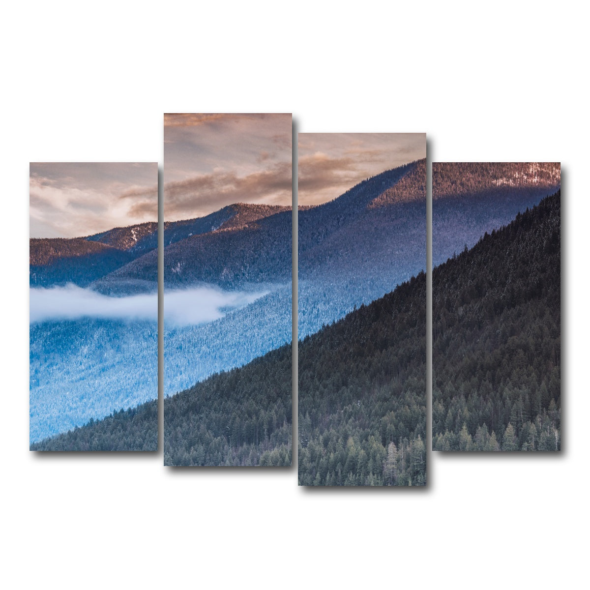 AUTO-MOCKUP WHITE | Sloping Trees | 4 Piece | Gallery Wrap Canvas | group=4_normal