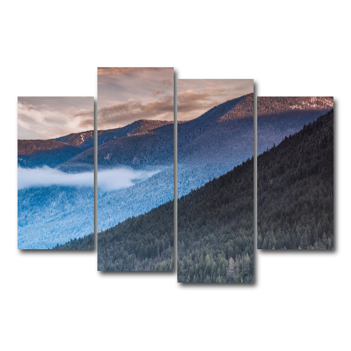 AUTO-MOCKUP WHITE | Sloping Trees | 4 Piece | Gallery Wrap Canvas | group=4_short