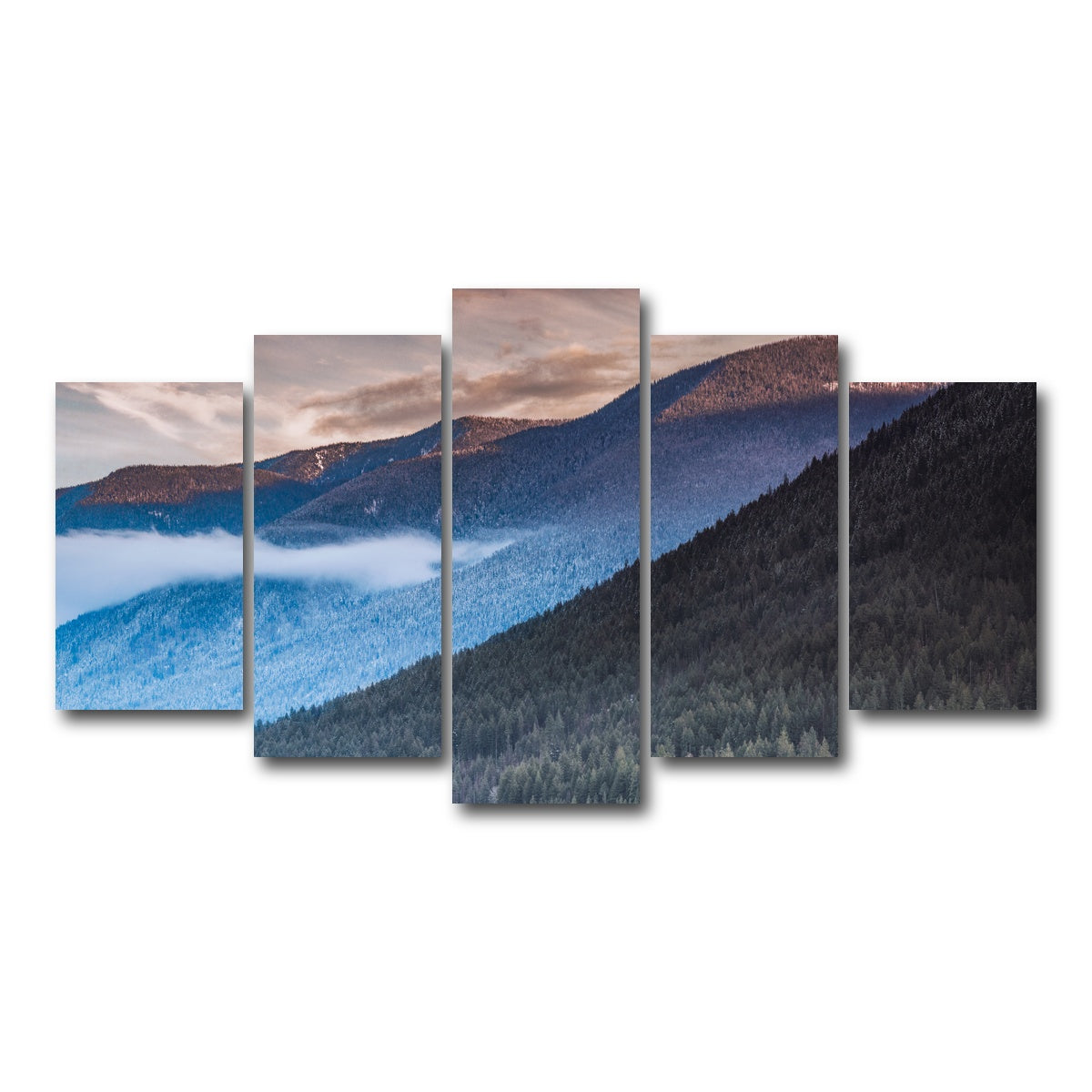 AUTO-MOCKUP WHITE | Sloping Trees | 5 Piece | Gallery Wrap Canvas | group=5_normal