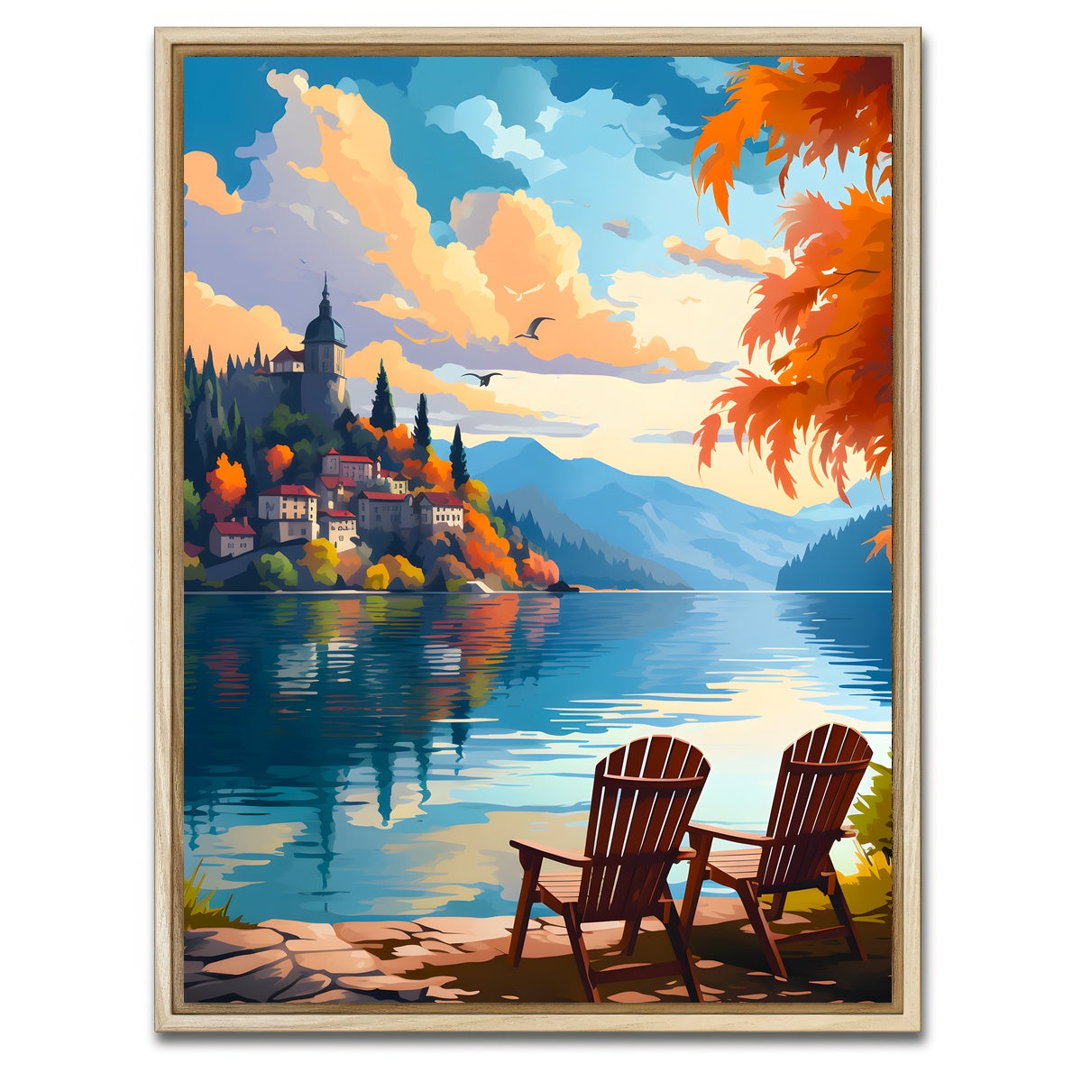 AUTO-MOCKUP WHITE | Slovenia - Bled lake | 1 Piece | Natural Framed Canvas | group=3x4