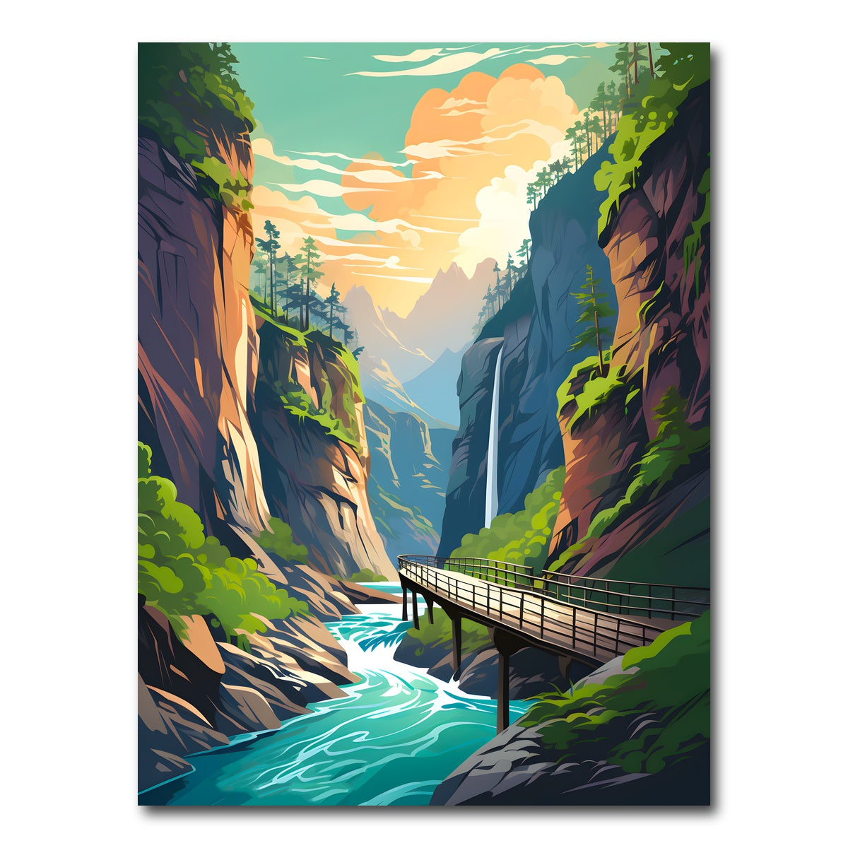 AUTO-MOCKUP WHITE | Slovenia - Vintgar Gorge | 1 Piece | Gallery Wrap Canvas | group=3x4