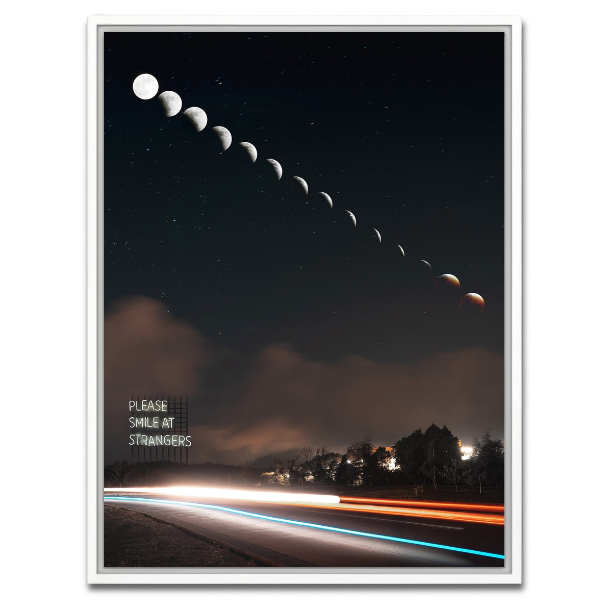 AUTO-MOCKUP WHITE | Smile at Strangers | 1 Piece | White Framed Canvas | group=3x4
