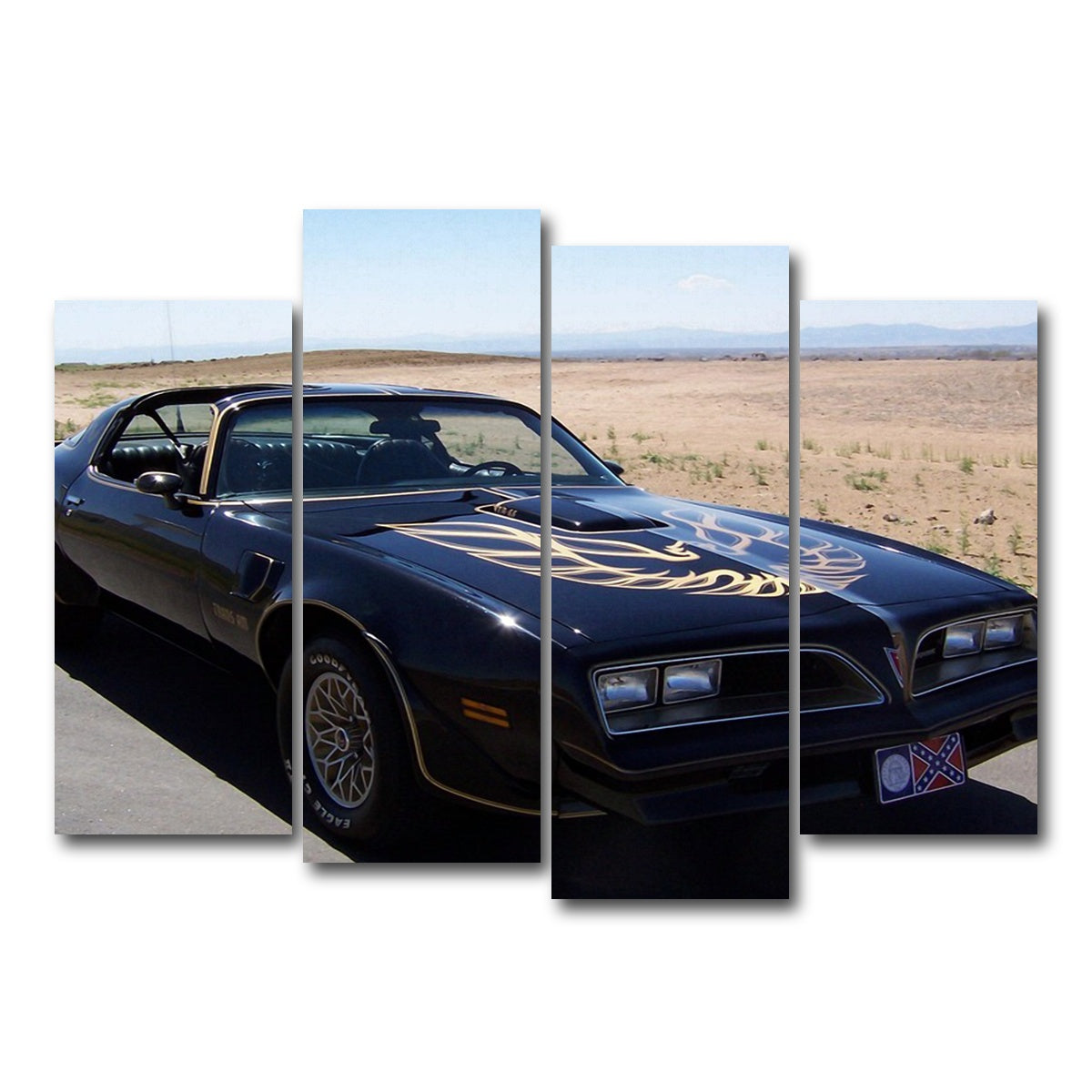 AUTO-MOCKUP WHITE | Smokey Trans Am | 4 Piece | Gallery Wrap Canvas | group=4_normal