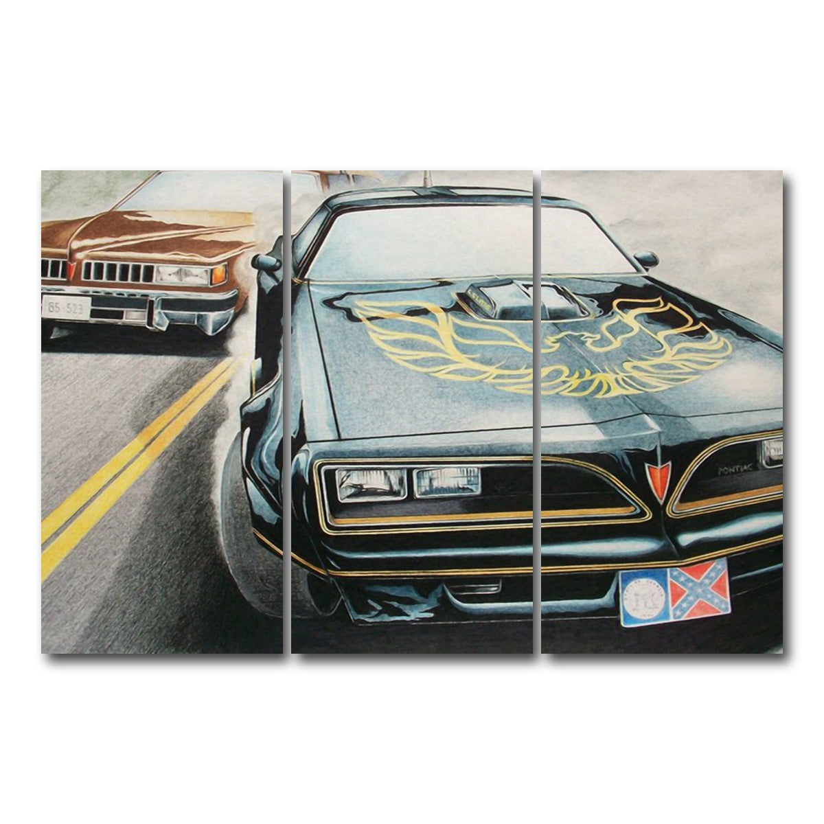 AUTO-MOCKUP WHITE | Smokey and the Bandit | 3 Piece | Gallery Wrap Canvas | group=12x24