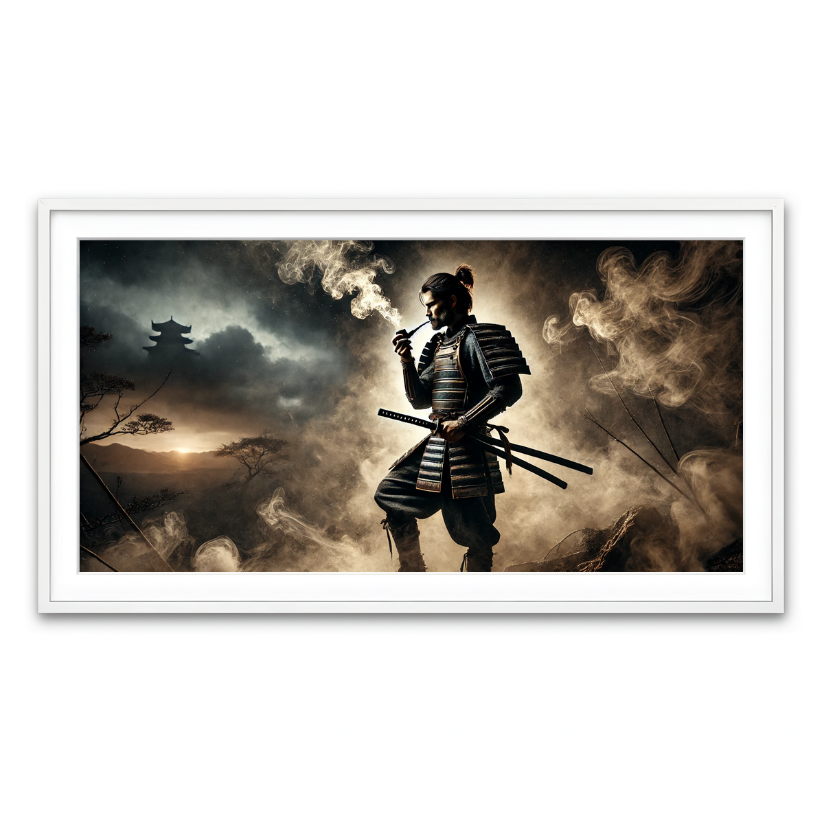 Framed Print 2x1 White