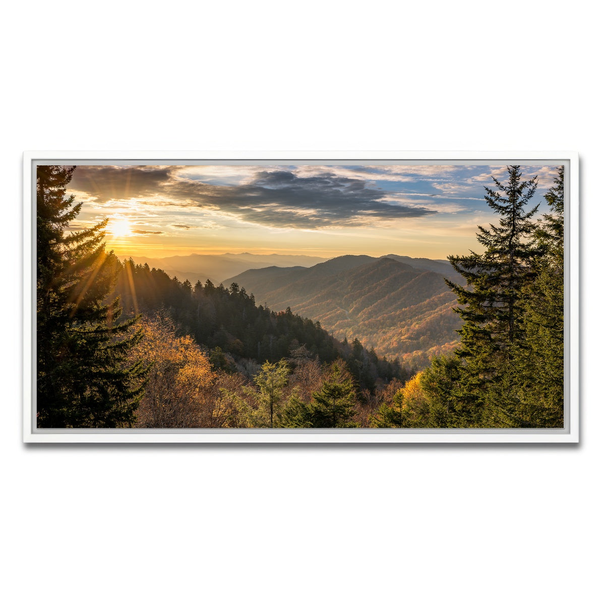 AUTO-MOCKUP WHITE | Smoky Mountains | 1 Piece | White Framed Canvas | group=2x1