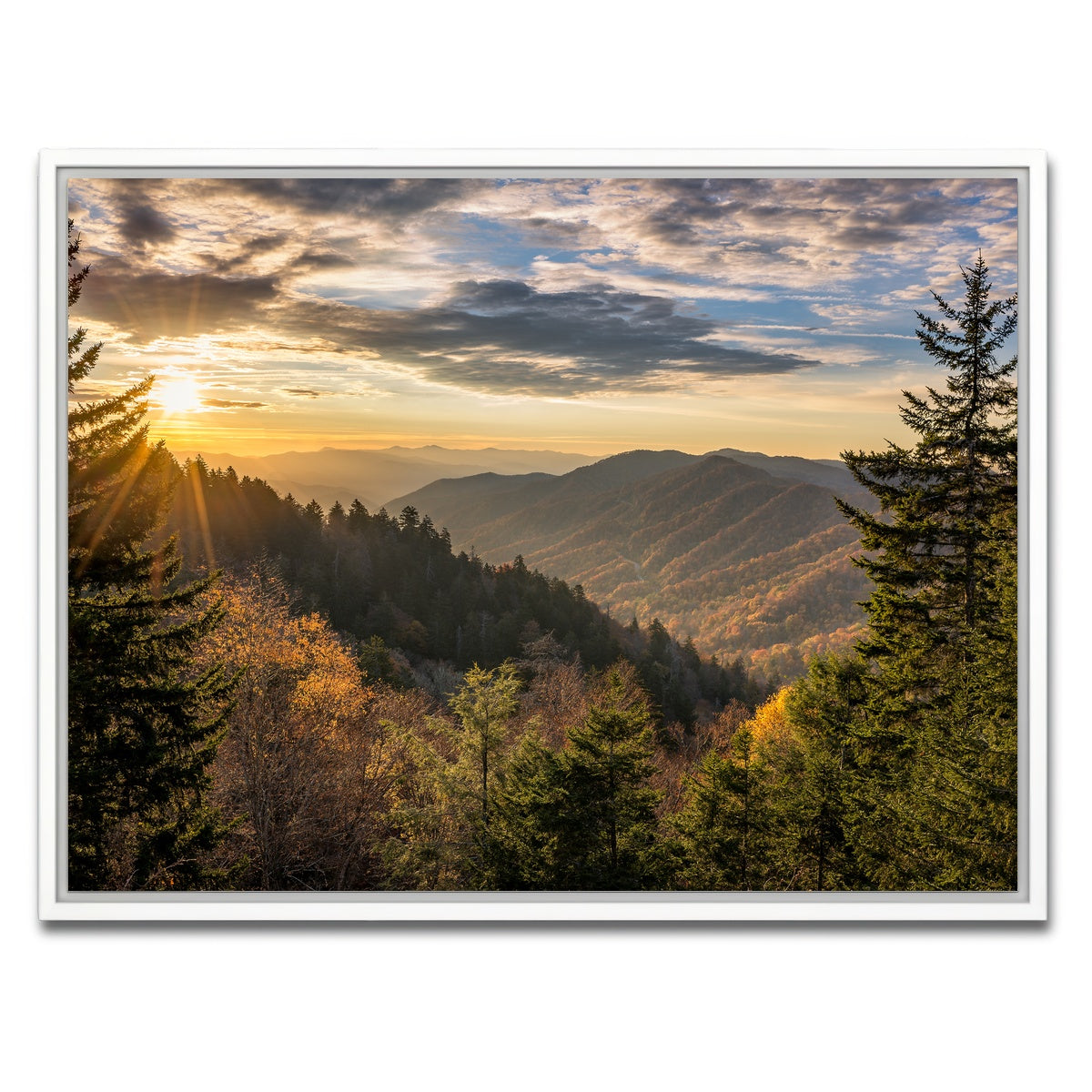 AUTO-MOCKUP WHITE | Smoky Mountains | 1 Piece | White Framed Canvas | group=4x3
