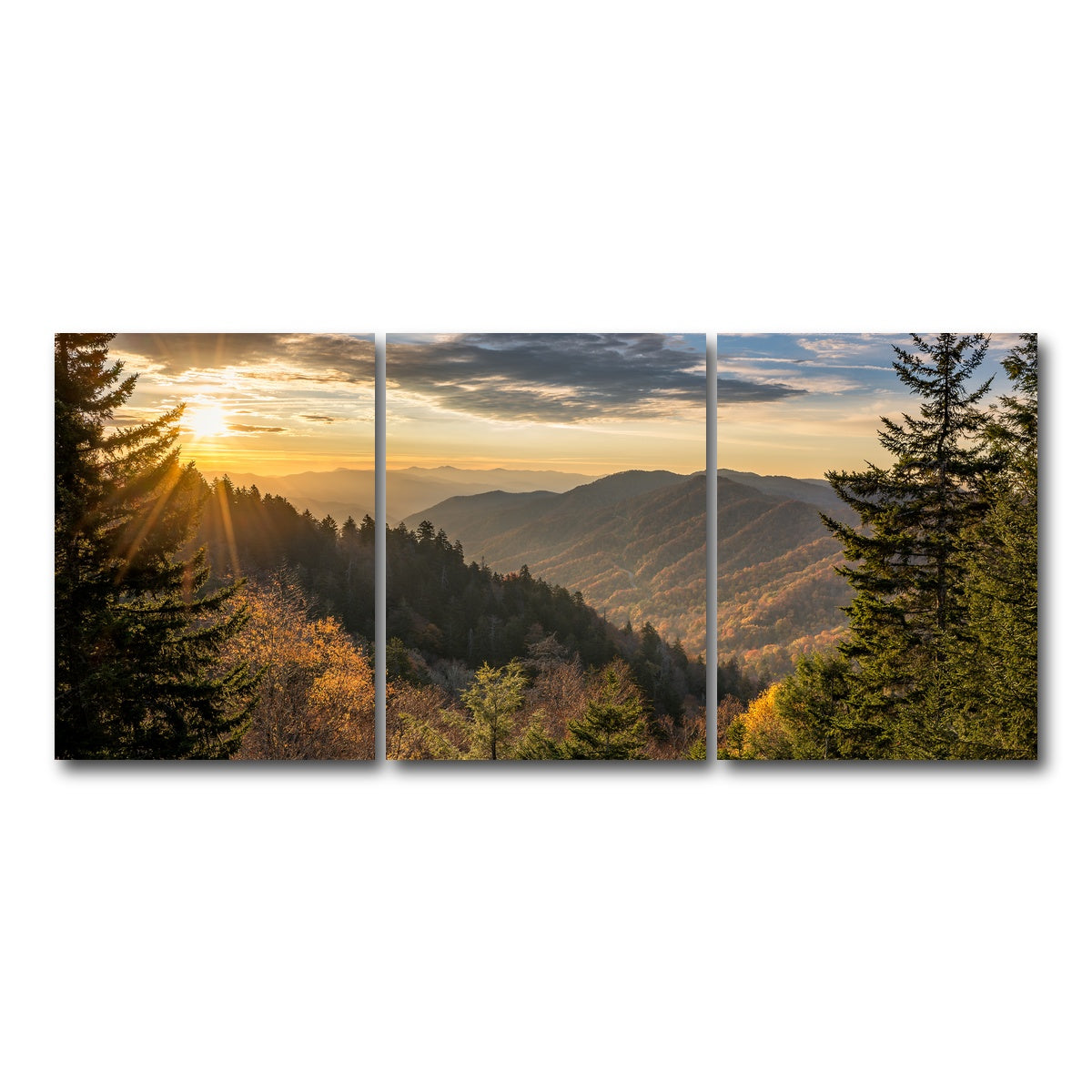 AUTO-MOCKUP WHITE | Smoky Mountains | 3 Piece | Gallery Wrap Canvas | group=18x24