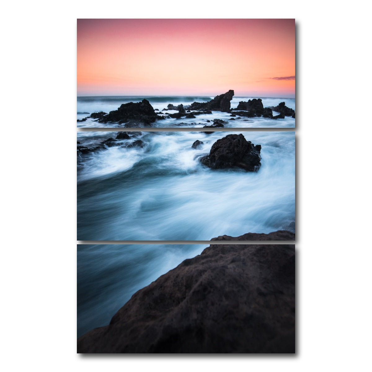 AUTO-MOCKUP WHITE | Smooth Waters | 3 Piece | Gallery Wrap Canvas | group=12x24_stacked
