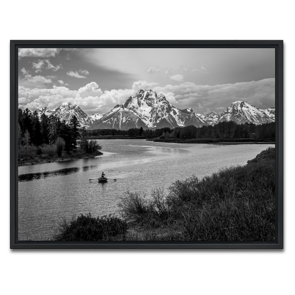 AUTO-MOCKUP WHITE | Snake River in the Grand Teton National Park | 1 Piece | Black Framed Canvas | group=4x3