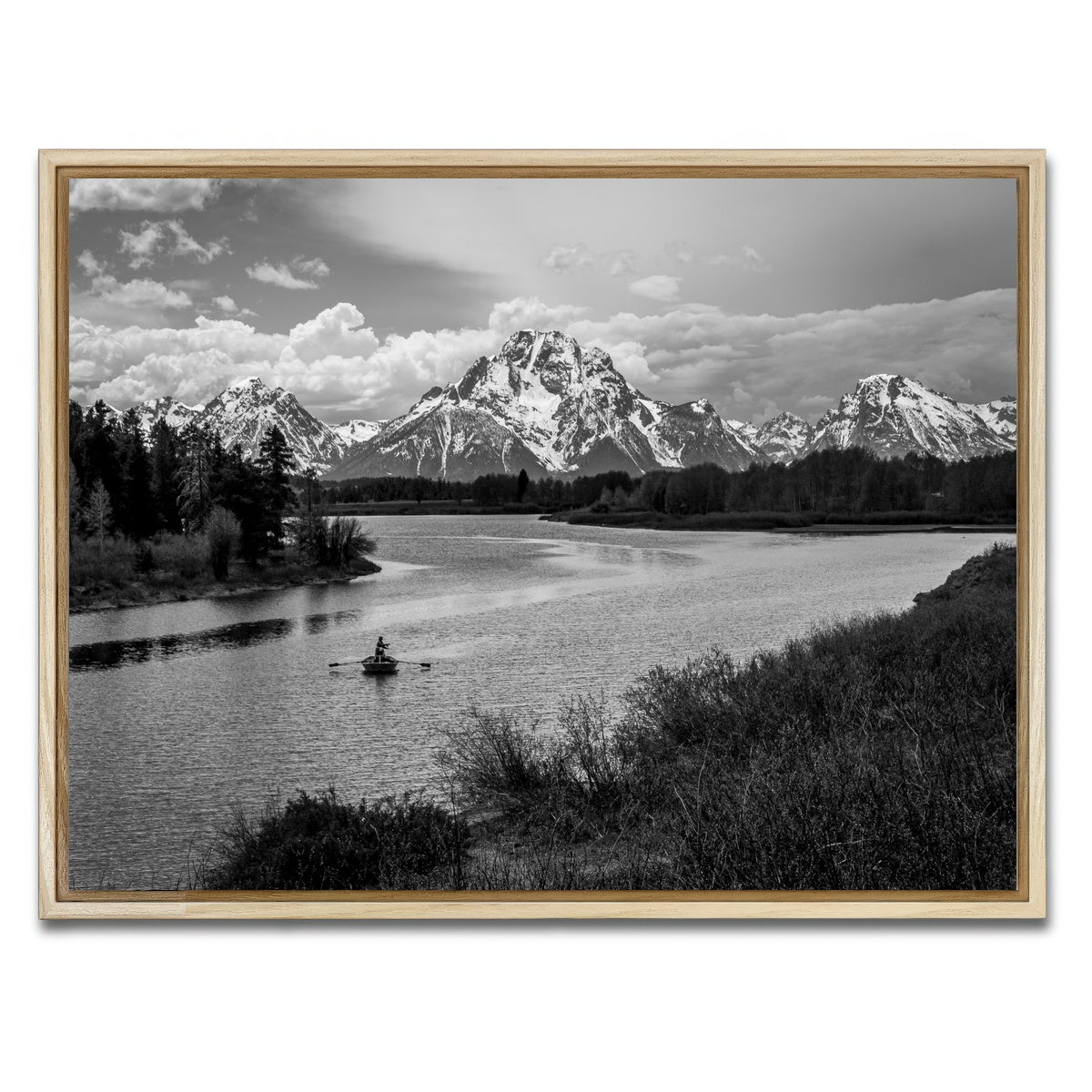 AUTO-MOCKUP WHITE | Snake River in the Grand Teton National Park | 1 Piece | Natural Framed Canvas | group=4x3