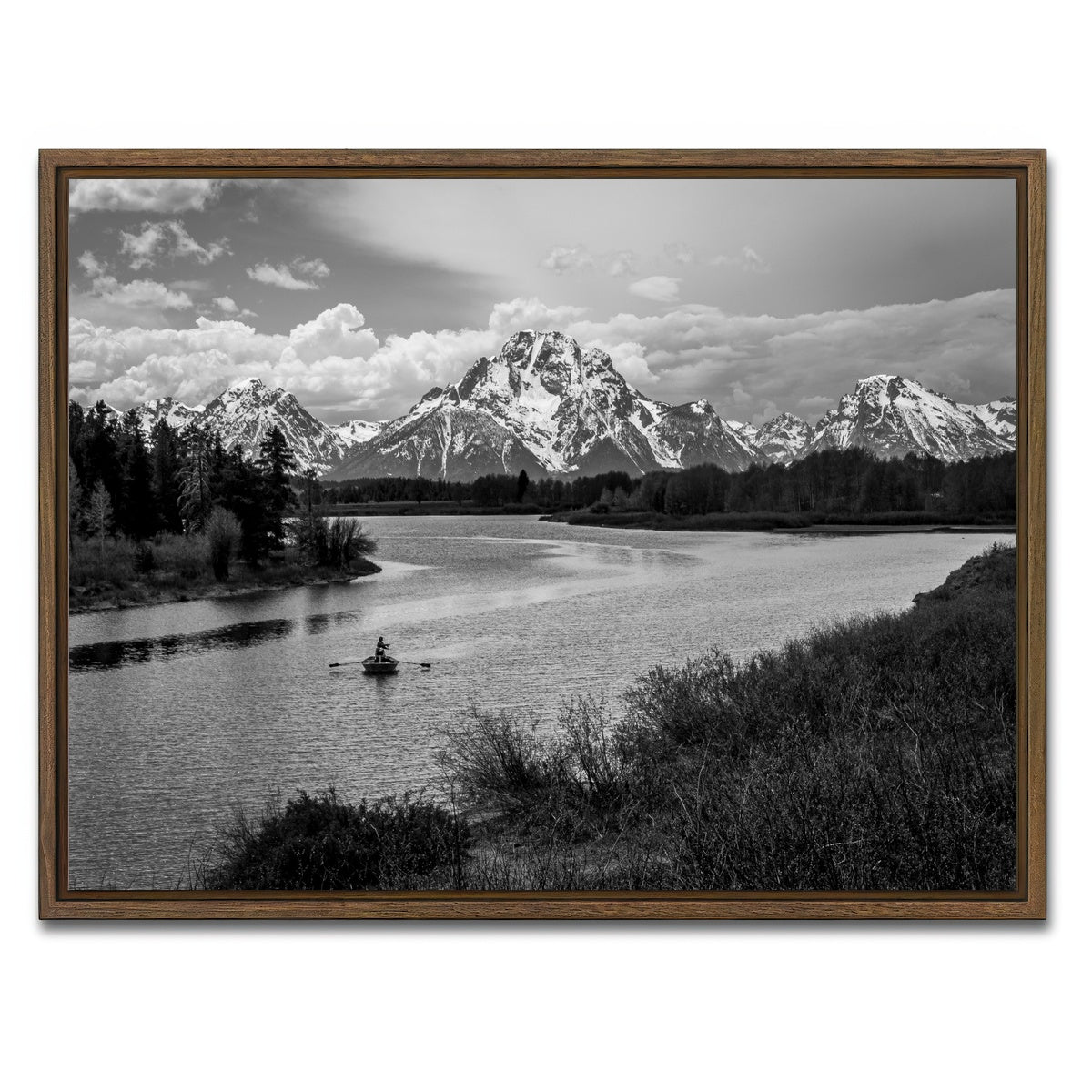 AUTO-MOCKUP WHITE | Snake River in the Grand Teton National Park | 1 Piece | Walnut Framed Canvas | group=4x3