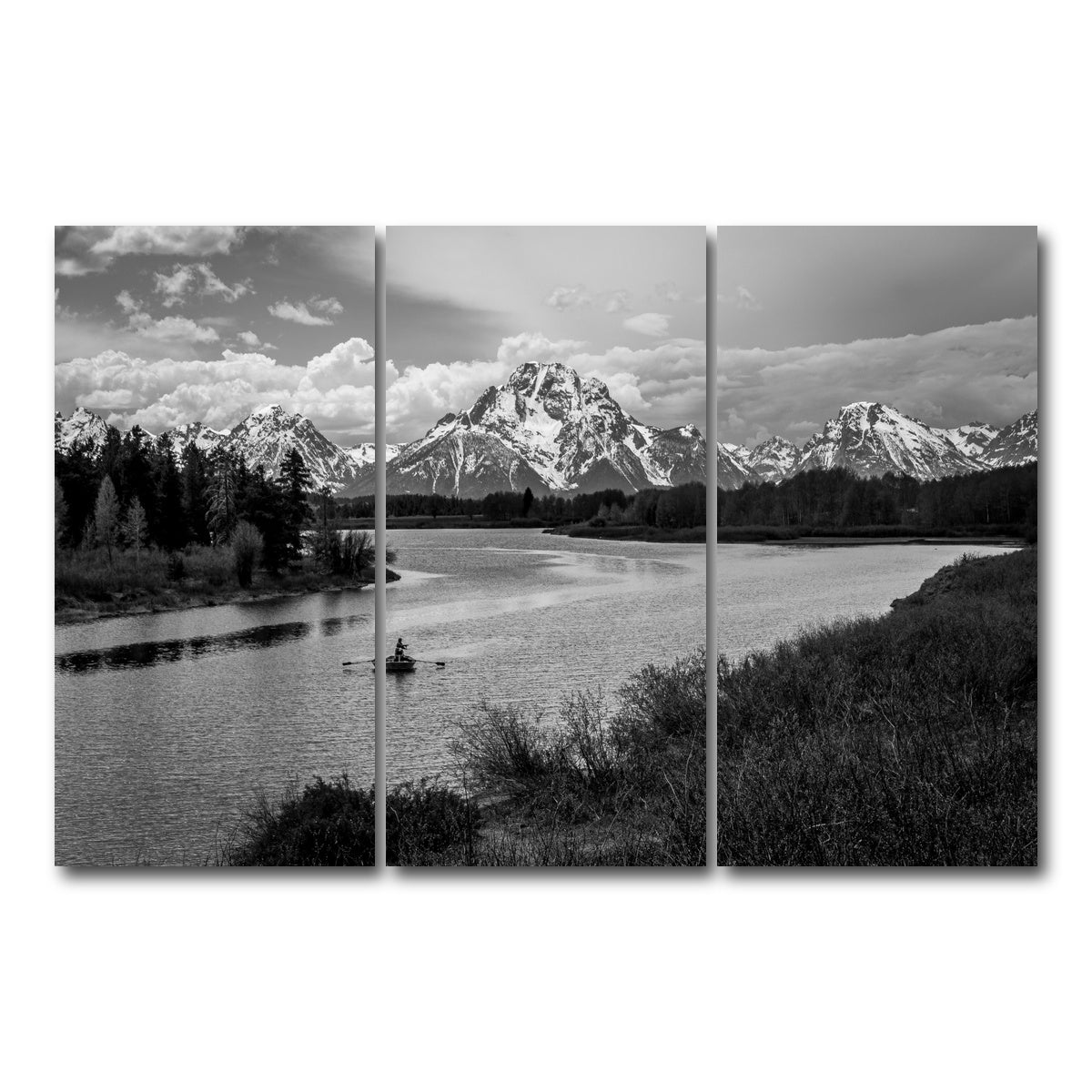 AUTO-MOCKUP WHITE | Snake River in the Grand Teton National Park | 3 Piece | Gallery Wrap Canvas | group=12x24